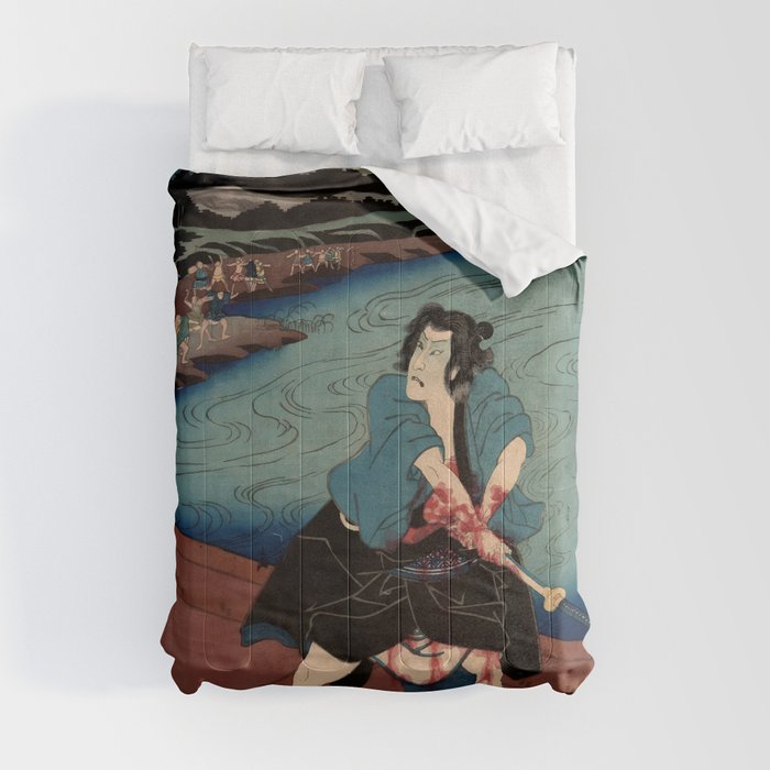 The Suicide of Shirai Gonpachi (Utagawa Kunisada) Comforter