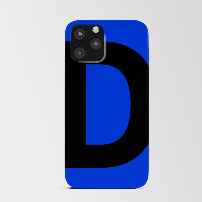 Letter D (Black & Blue) iPhone Card Case