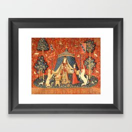 Lady and The Unicorn Medieval Tapestry Framed Art Print