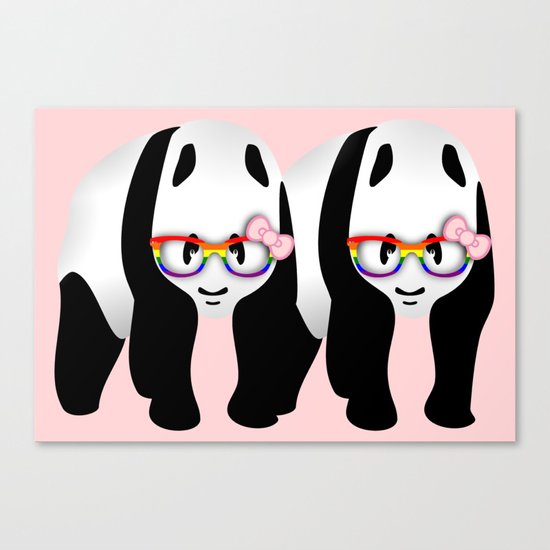Lesbian Gay Pride Pandas Canvas Print