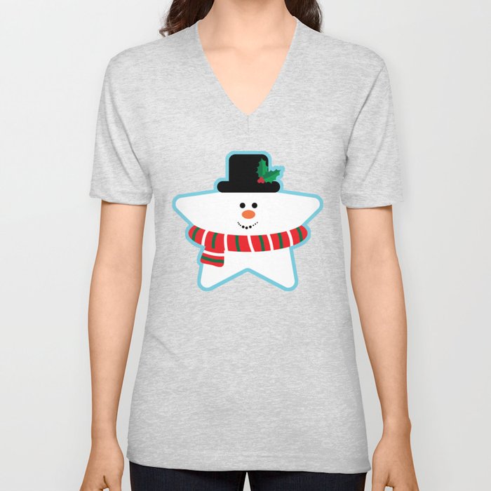 Snowman star V Neck T Shirt