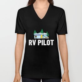 RV Camping Truck Beginner Camper Parks Van V Neck T Shirt