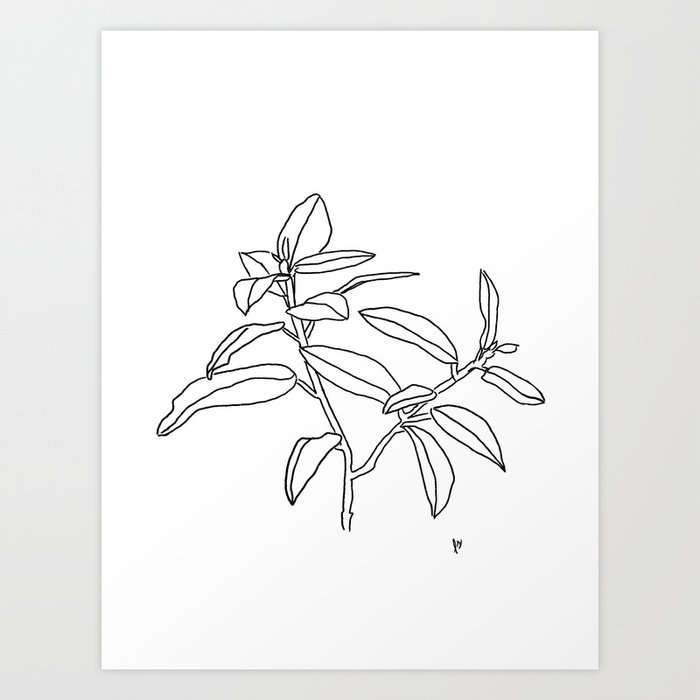 Branch (Black and White)  Art Print