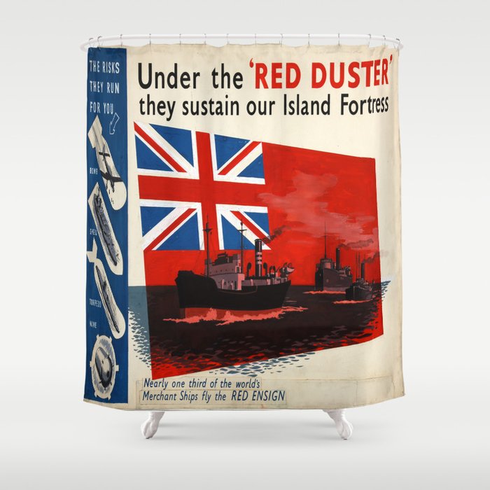 Vintage poster - Under the Red Duster Shower Curtain
