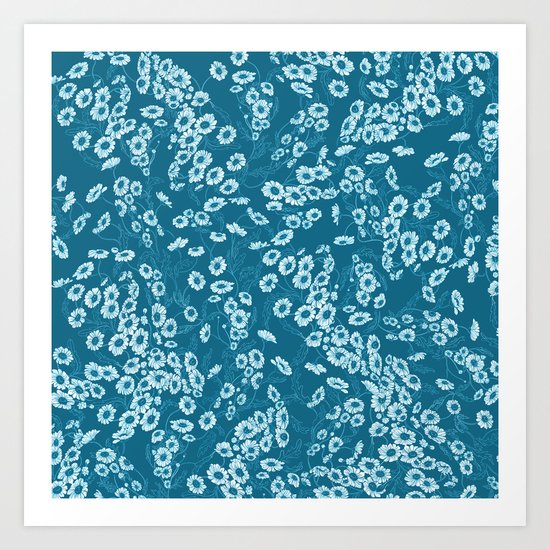 Daisy Dream Blue Art Print