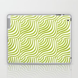 Retro Modern Green Striped Shells  Laptop Skin