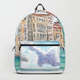 Grand Canal Venice View with Salute Giglio and Reflections  Backpack