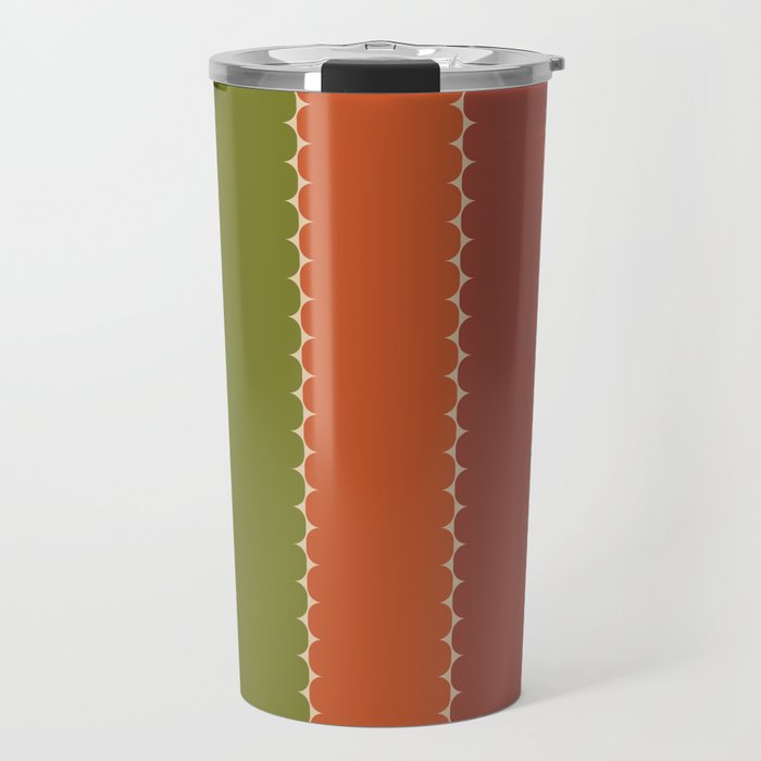 Retro Pod Stripes Pattern in Mid Century Modern Colors Travel Mug