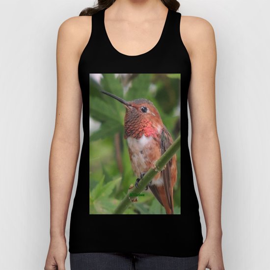 Hummingbird in the Japanese Maple Unisex Tank Top
