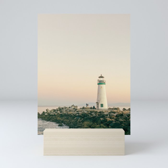 Dusk at Walton Lighthouse, Santa Cruz, California #2 Mini Art Print
