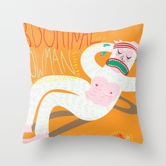 Abdominal Snowman Throw Pillow