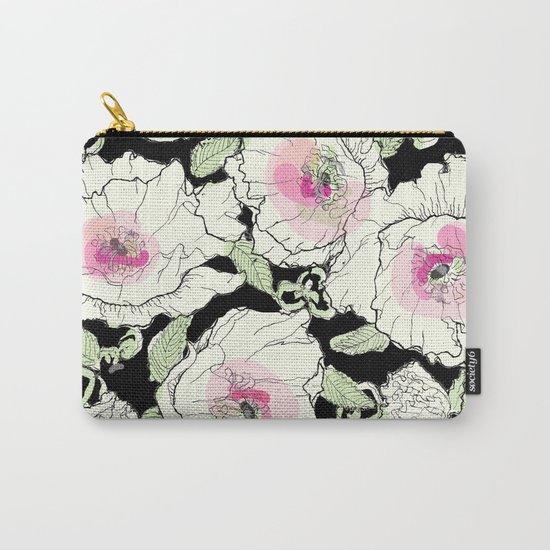 poppies creme Carry-All Pouch