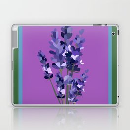 Floral Lavender Bouquet Design Pattern on Purple and Green Laptop Skin