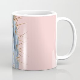 blue cactus with pink background Coffee Mug
