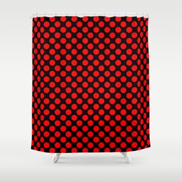 Purely Red - polka 1 Shower Curtain