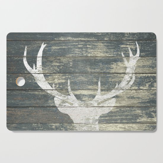Rustic White Deer Silhouette Teal Wood A311 Cutting Board By Nicolphotographicart Society6