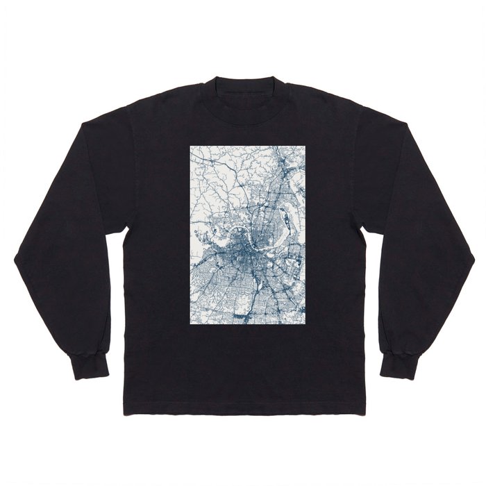 USA, Nashville, Tennessee - City Map Authentic Drawing Long Sleeve T Shirt