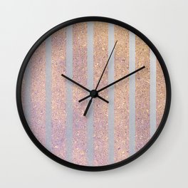 Dusky Jailbreak Wall Clock | Gold, Silver, Graphicdesign, Goldstripes, Lines, Horizontalstripes, Realisticgold, Digital 
