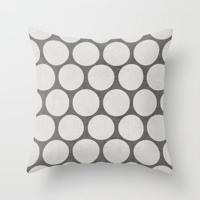 gray and white polka dots Throw Pillow by her art Society6