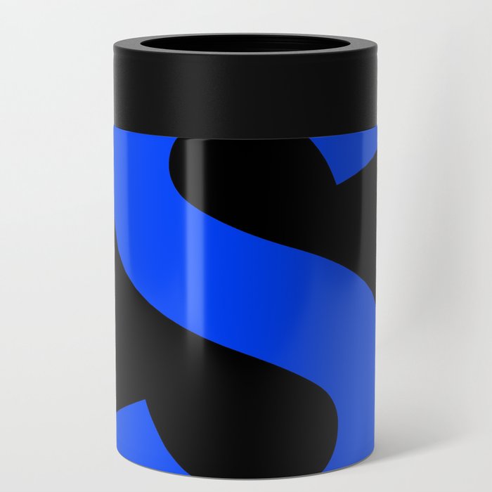 Letter S (Blue & Black) Can Cooler