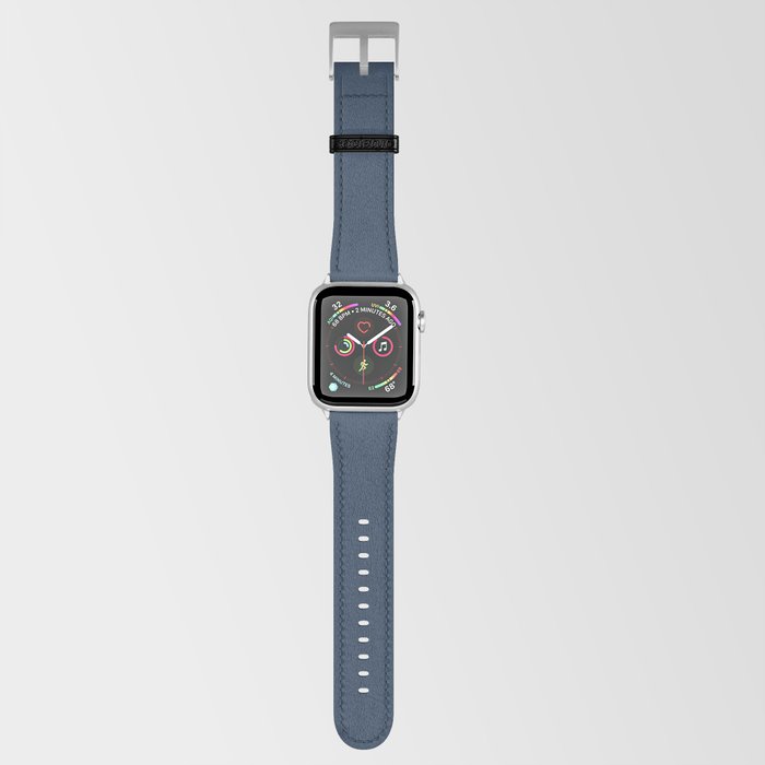 Dark Blue Gray Solid Color Pairs Pantone Titan 19-4128 TCX Shades of Blue Hues Apple Watch Band