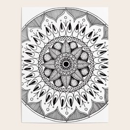 Natural Leaf Mandala Poster