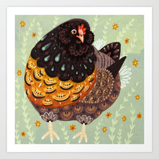 Golden Chicken Art Print