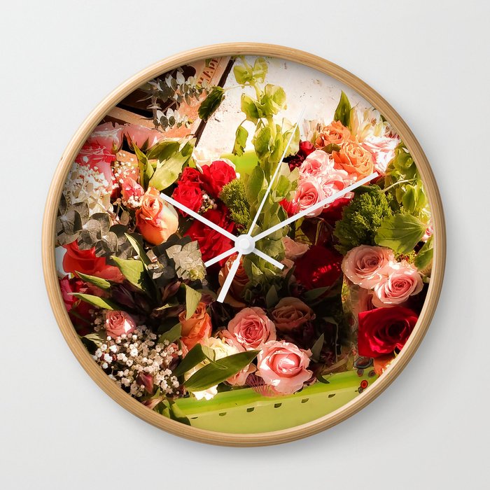 The Pinky Flowers Wall Clock