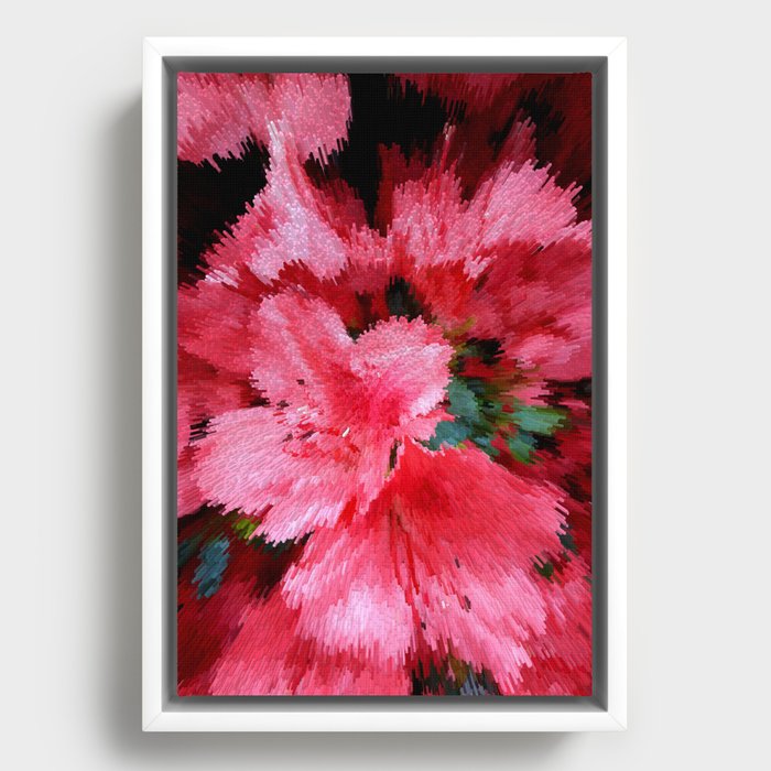 Red Azaleas blossom pixel art Framed Canvas
