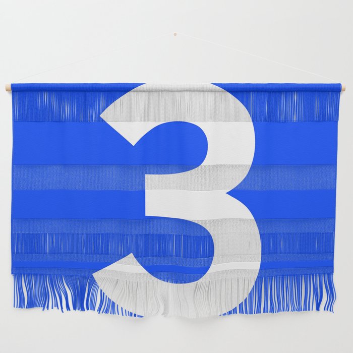 Number 3 (White & Blue) Wall Hanging