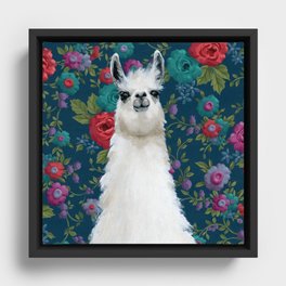Garden Llama Framed Canvas