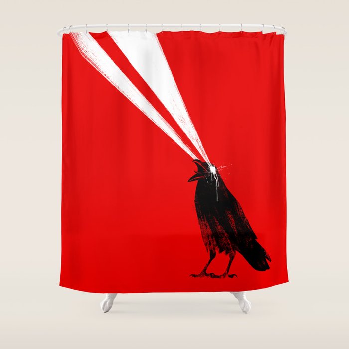 Laser Crow Shower Curtain by Robert Farkas Society6