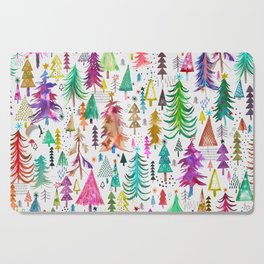 Colorful Christmas Trees Cutting Board
