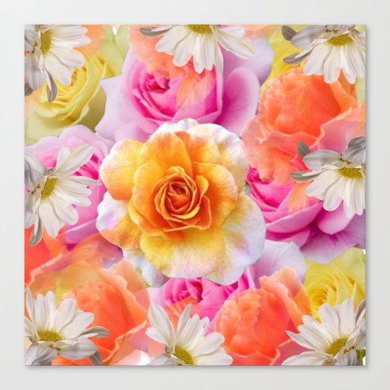 Spring Flowers Galore Absstract Canvas Print