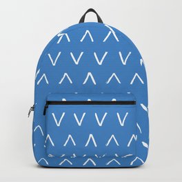 Blue Background with White Angles Backpack | Pattern, Digital, Graphicdesign, White, Vee, V, Geometric, Blue 