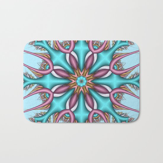 Pastel Pattern Kaleidoscope with optical effects Bath Mat