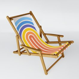 Retro Rainbow Stripes Sling Chair