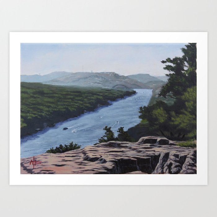 View of Lake Austin from Mount Bonnell Art Print