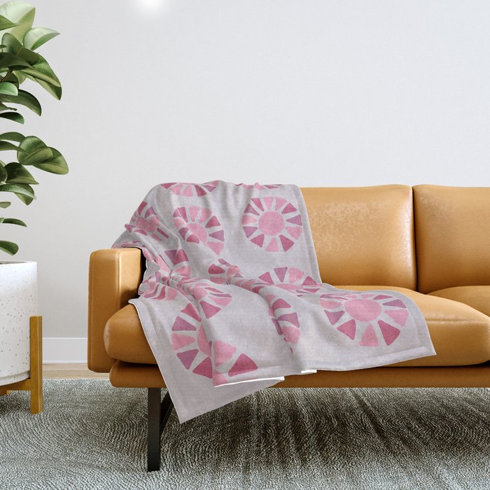 Pink modern sunshine | Cabin Crew Series Throw Blanket