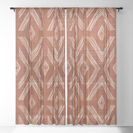 Birch in Rust Sheer Curtain