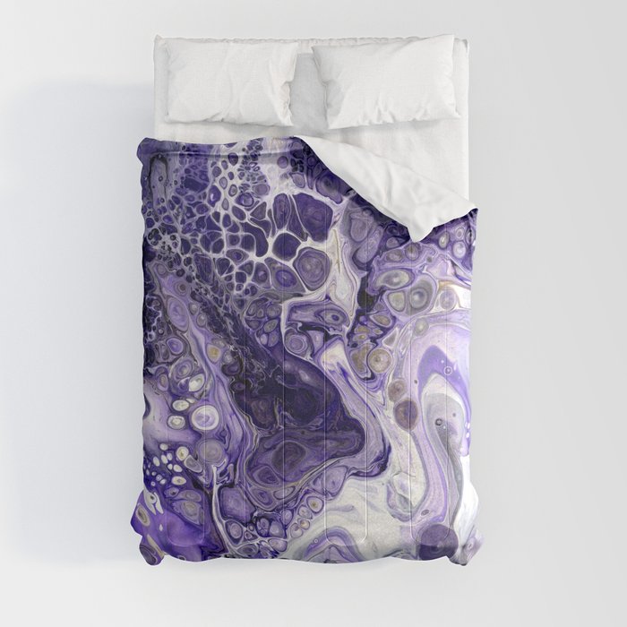 Purple Black White Lava Flow Comforter