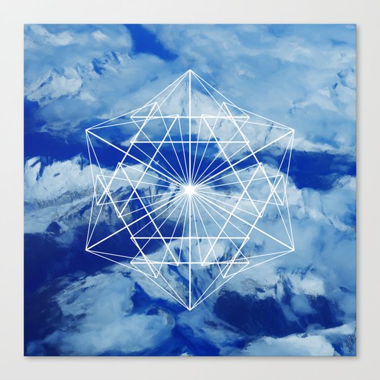Mountains, Clouds and Geometry Canvas Print