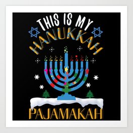 Christmas This My Hanukkah Pajamakah Menorah 2021 Art Print
