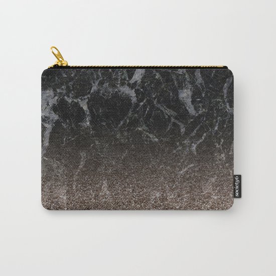 Glitter ombre - black marble & rose gold glitter Carry-All Pouch