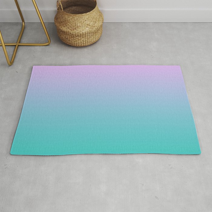 Pink Teal Ombre Gradient Summer Pattern Rug
