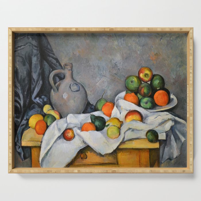 Paul Cezanne - Curtain, Jug and Fruit Bowl Serving Tray