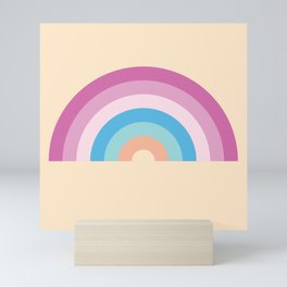 Retro Pink Rainbow Graphic Mini Art Print