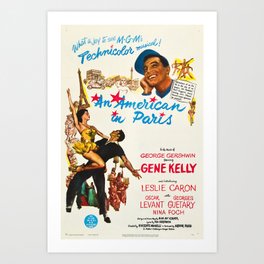 An American In Paris Vintage Film Movie Poster Art Print