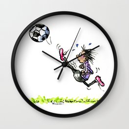Little Soccer Girl Wall Clock