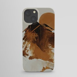 abstract mountains, rustic orange sunrise iPhone Case